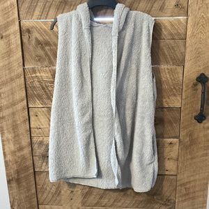 Gray Sherpa hooded vest